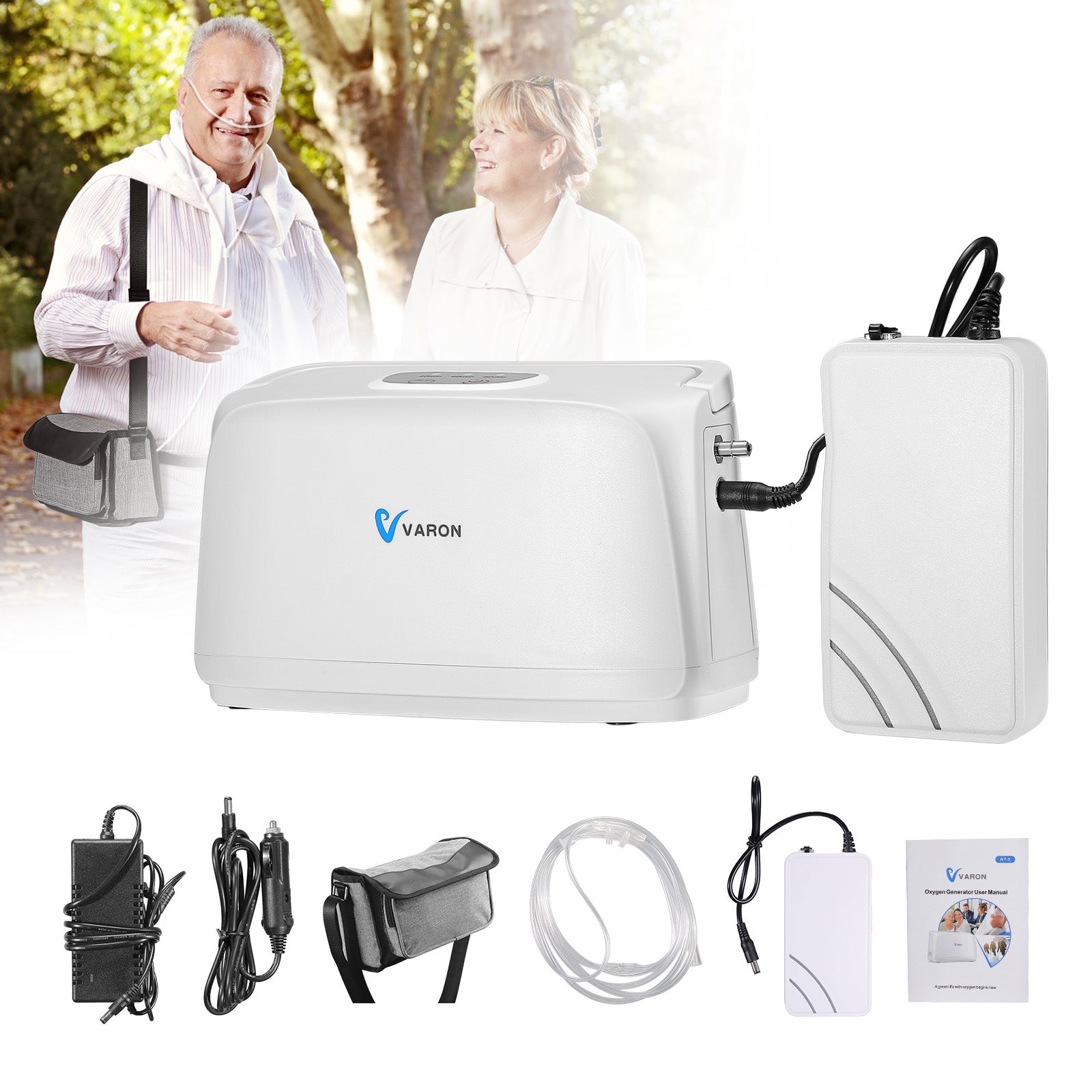 Concentrateur d'oxygène VARON VL-1 | Idéal pour la mobilité, certifié CE VARON