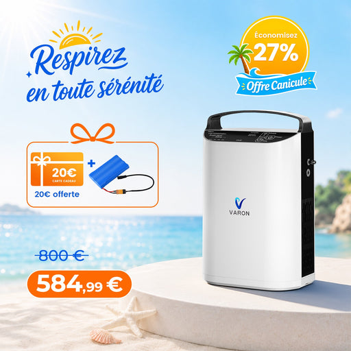 VARON VP-1 Pulse Concentrateur d'oxygène portable - Fonctionnement 24h, certifié CE VARON-FR