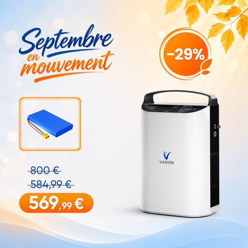VARON VP-1 Pulse Concentrateur d'oxygène portable - Fonctionnement 24h, certifié CE VARON-FR