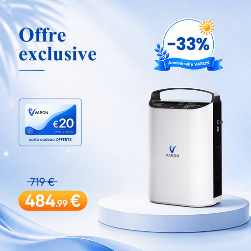 VARON VP-1 Pulse Concentrateur d'oxygène portable - Fonctionnement 24h, certifié CE VARON-FR