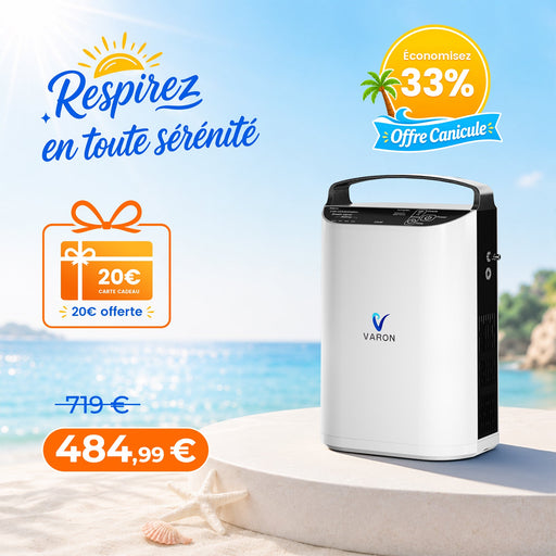 VARON VP-1 Pulse Concentrateur d'oxygène portable - Fonctionnement 24h, certifié CE VARON-FR
