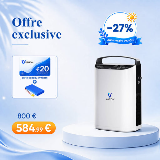 VARON VP-1 Pulse Concentrateur d'oxygène portable - Fonctionnement 24h, certifié CE VARON-FR