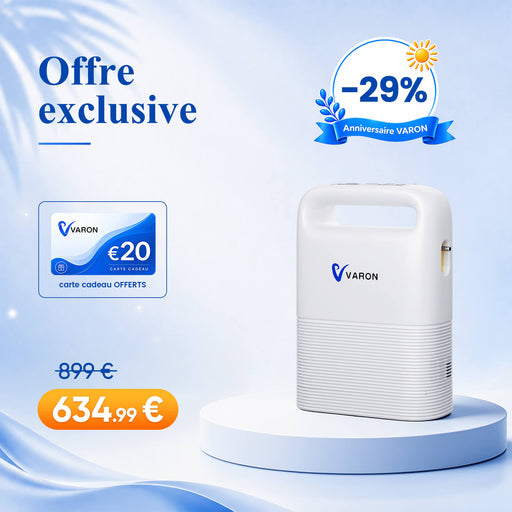 VARON VP-2 Pulse Concentrateur d'oxygène portable - 93% d'oxygène, batterie longue durée, certifié CE VARON-FR