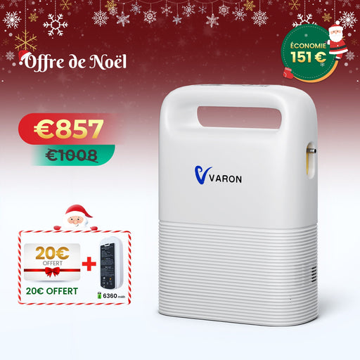 VARON VP-2 Pulse Concentrateur d'oxygène portable - 93% d'oxygène, batterie longue durée, certifié CE VARON-FR