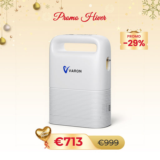 VARON VP-2 Pulse Concentrateur d'oxygène portable - 93% d'oxygène, batterie longue durée, certifié CE VARON-FR