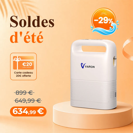 VARON VP-2 Pulse Concentrateur d'oxygène portable - 93% d'oxygène, batterie longue durée, certifié CE VARON-FR