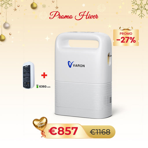 VARON VP-2 Pulse Concentrateur d'oxygène portable - 93% d'oxygène, batterie longue durée, certifié CE VARON-FR