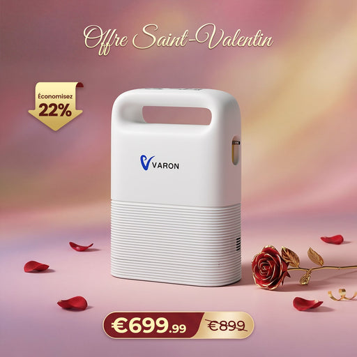 VARON VP-2 Pulse Concentrateur d'oxygène portable - 93% d'oxygène, batterie longue durée, certifié CE VARON-FR