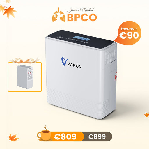 VARON VP-6 Concentrateur d'oxygène portable en continu - 6 Niveaux de Réglage, certifié CE VARON-FR