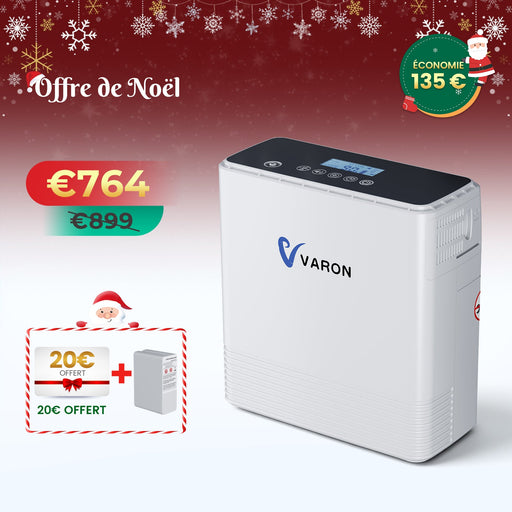 VARON VP-6 Concentrateur d'oxygène portable en continu - 6 Niveaux de Réglage, certifié CE VARON-FR