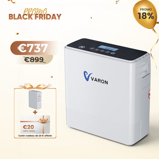 VARON VP-6 Concentrateur d'oxygène portable en continu - 6 Niveaux de Réglage, certifié CE VARON-FR