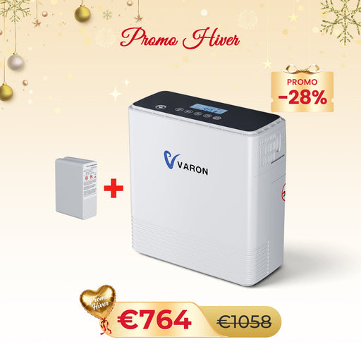 VARON VP-6 Concentrateur d'oxygène portable en continu - 6 Niveaux de Réglage, certifié CE VARON-FR