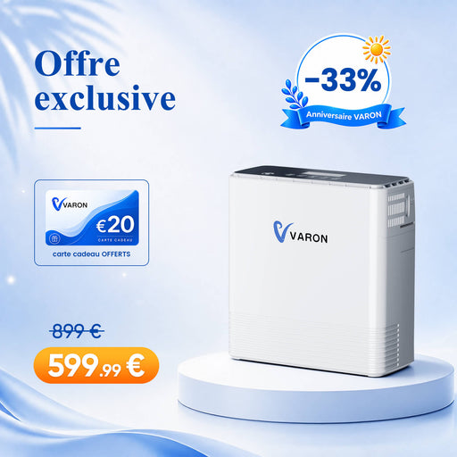 VARON VP-6 Concentrateur d'oxygène portable en continu - 6 Niveaux de Réglage, certifié CE VARON-FR