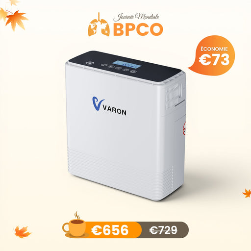 VARON VP-6 Concentrateur d'oxygène portable en continu - 6 Niveaux de Réglage, certifié CE VARON-FR