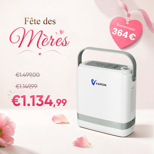 VARON VP-8G | Concentrateur Oxygen Portable Pulsé - 93% Pureté - Autonomie Étendue VARON-FR
