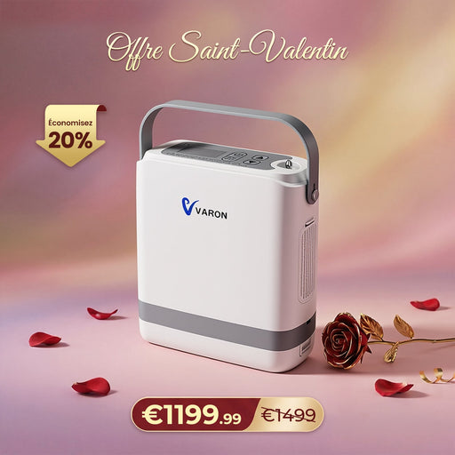 VARON VP-8G | Concentrateur Oxygen Portable Pulsé - 93% Pureté - Autonomie Étendue VARON-FR