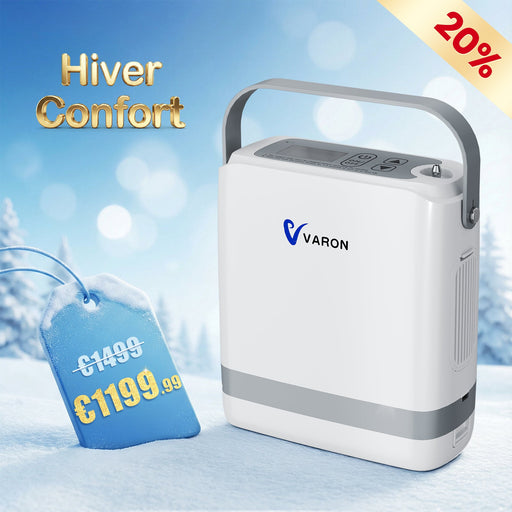VARON VP-8G | Concentrateur Oxygen Portable Pulsé - 93% Pureté - Autonomie Étendue VARON-FR