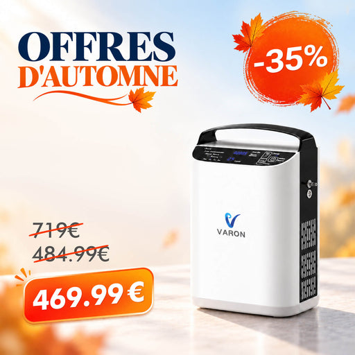 VARON VP-1 Pulse Concentrateur d'oxygène portable - Fonctionnement 24h, certifié CE VARON-FR