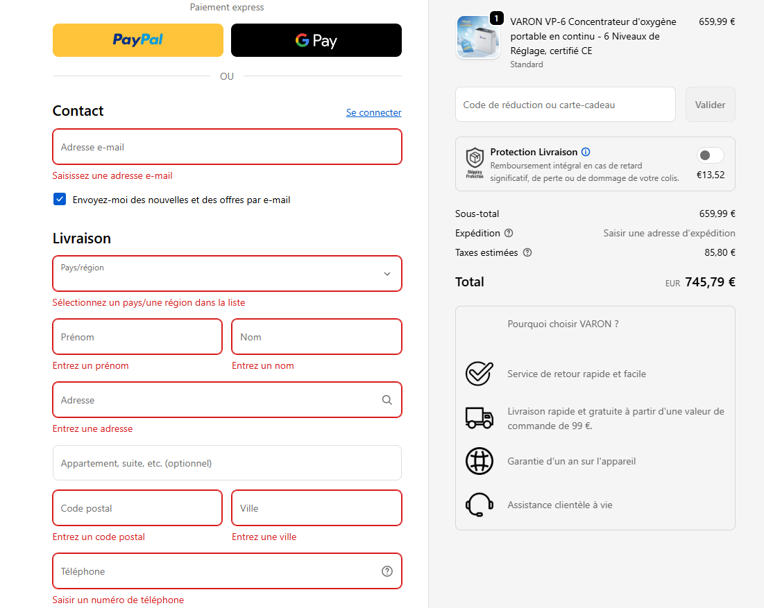 Étape 3.1 : Saisir vos informations personnelles et adresse