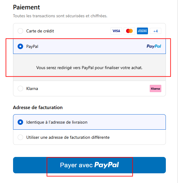 2. Payer avec PayPal