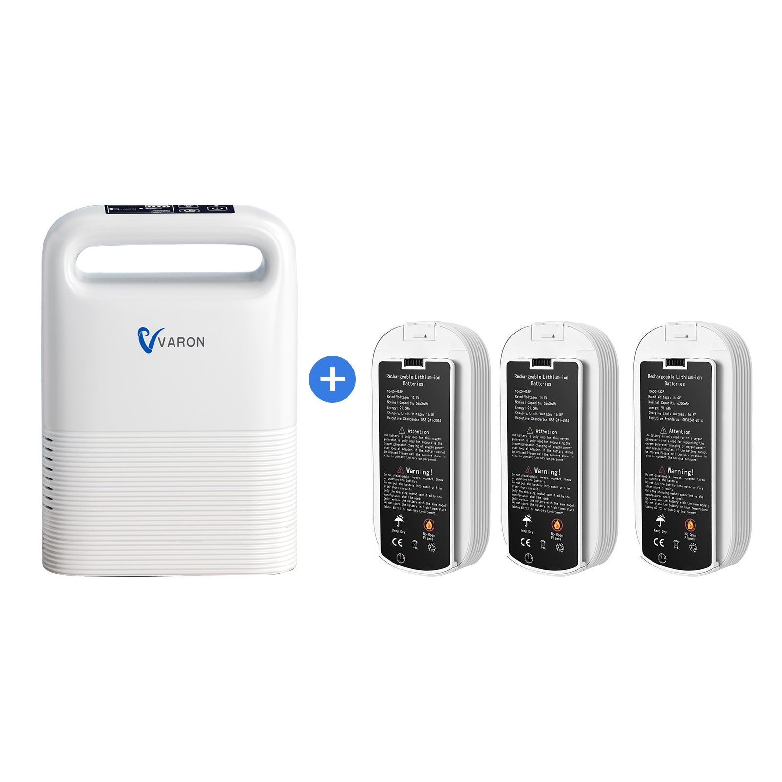 Pack VARON VP-2 – Concentrateur d'oxygène mobile avec 2 batteries supplémentaires pour une autonomie totale de 8 heures. VARON-FR